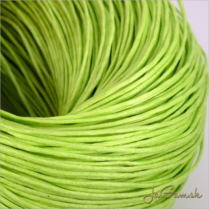 Voskovaná šnúrka 1mm, žltozelená-66m (1410)